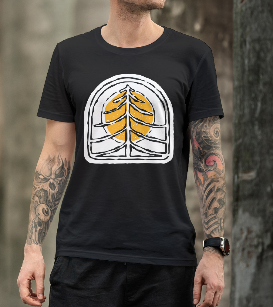Tree And Sun Vintage Aesthetic Naturist T-Shirt