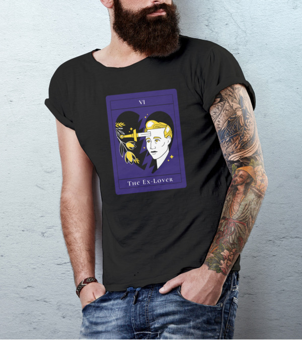 VI The Ex-Lover Tarot Style Broken Heart With Sword And Flowers T-Shirt