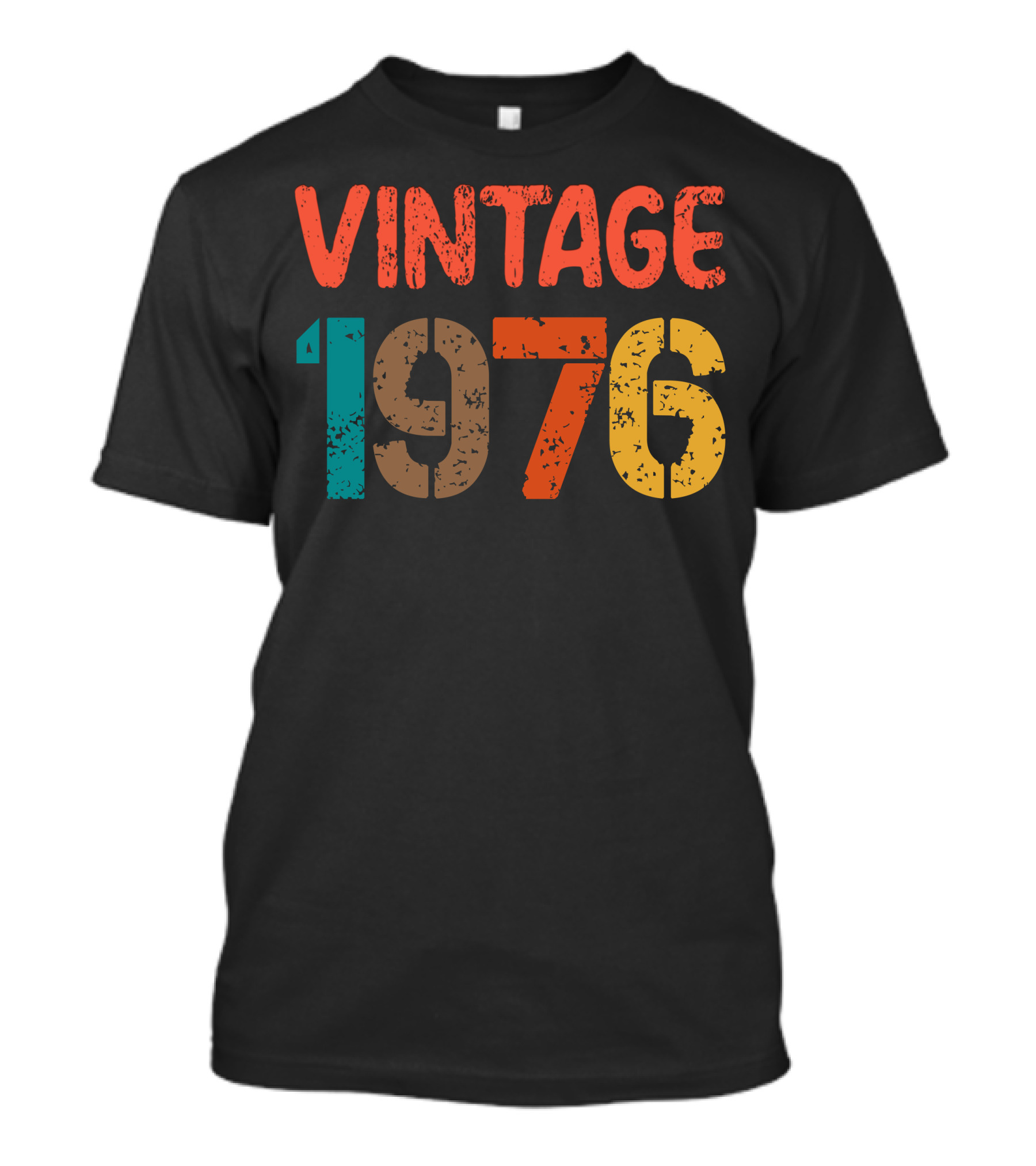 Vintage 1976 Retro Distressed Style Typography T-Shirt
