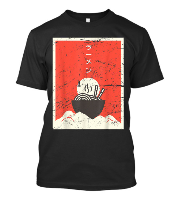 Vintage Japanese Ramen Anime With Mountain T-Shirt
