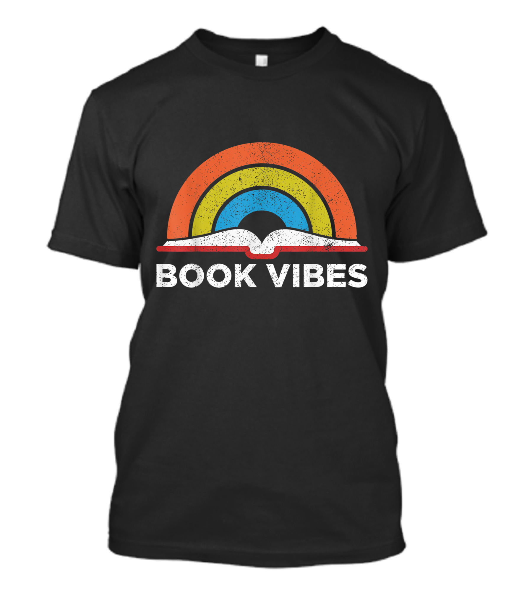 Book Vibes Vintage Rainbow Open Book Retro T-Shirt