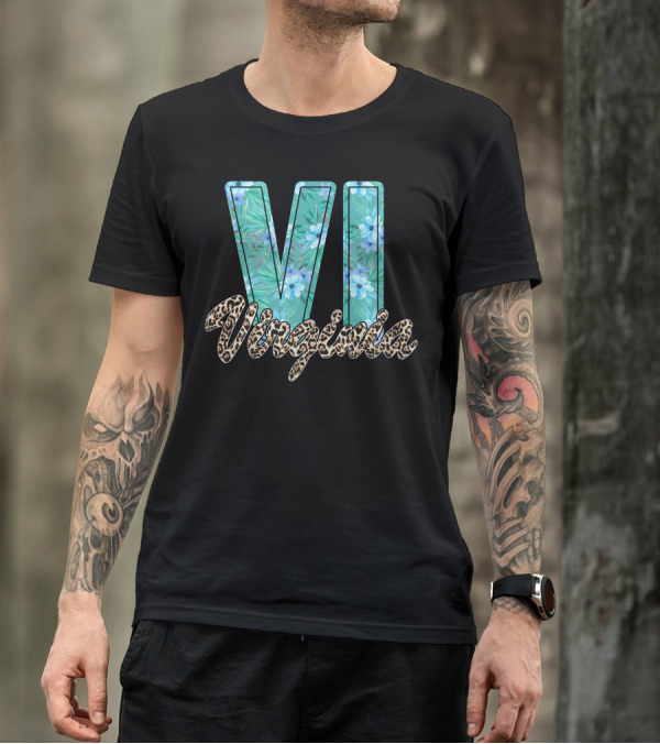 VI Virginia Floral Leopard T-Shirt