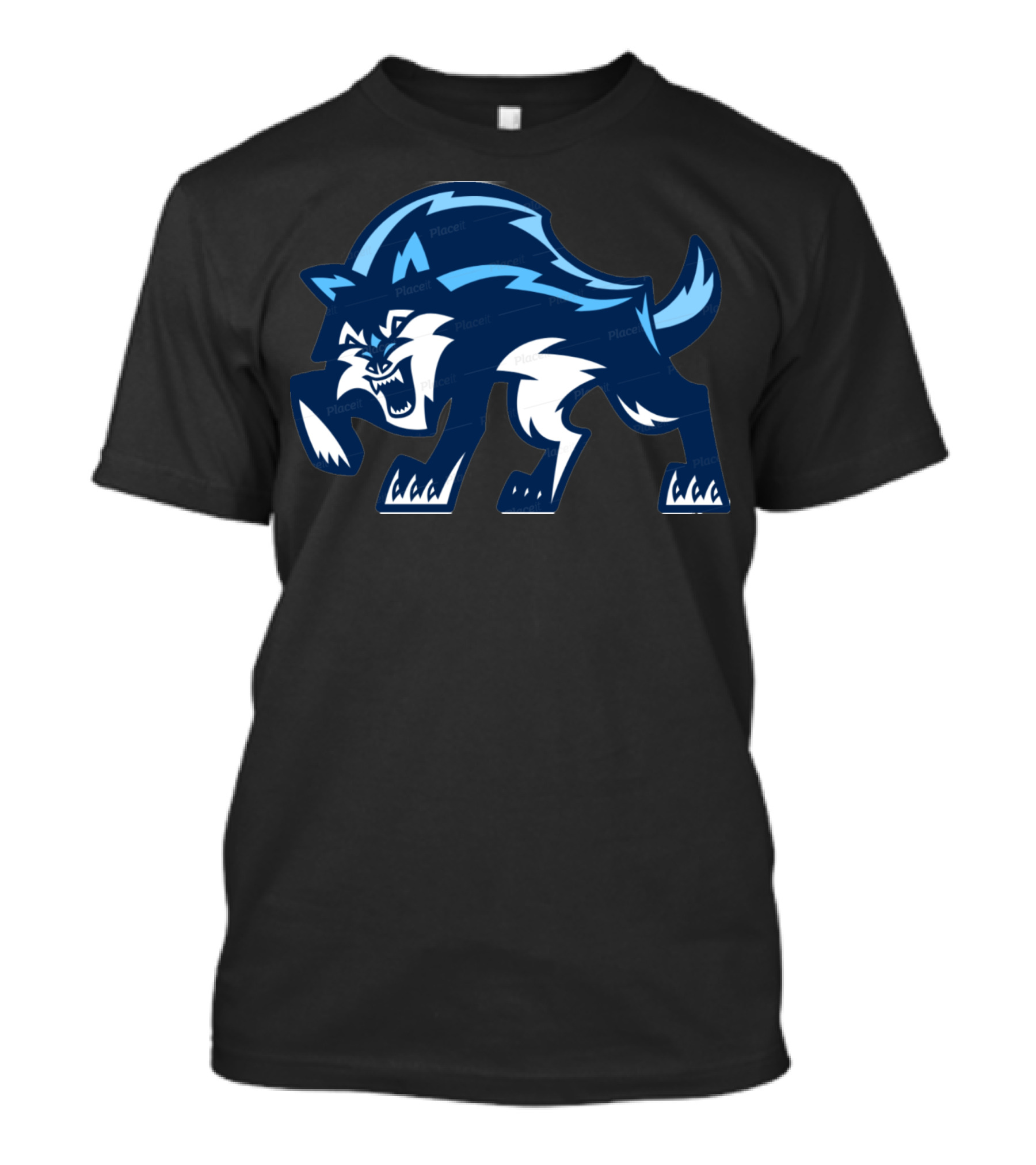 Walk Like A Lycan Fierce Blue Wolf T-Shirt