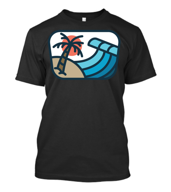 Wave Bold Beach Sunset Palm Tree Ocean T-Shirt