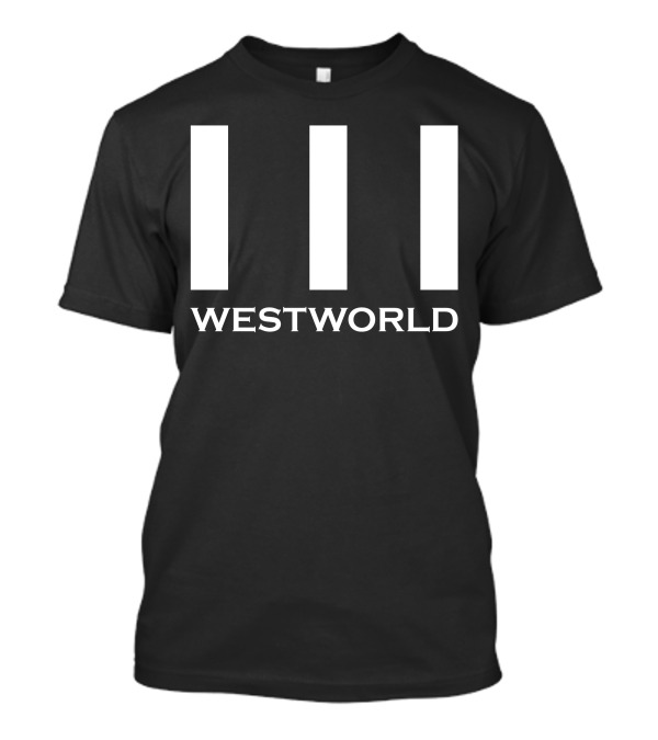 Westworld HBO Series Logo Black And White Design Three Bars T-Shirt