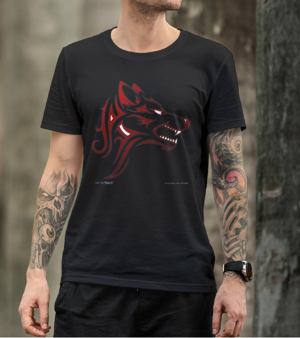 Wolf Tattoo VectorStock Fierce Tribal T-Shirt