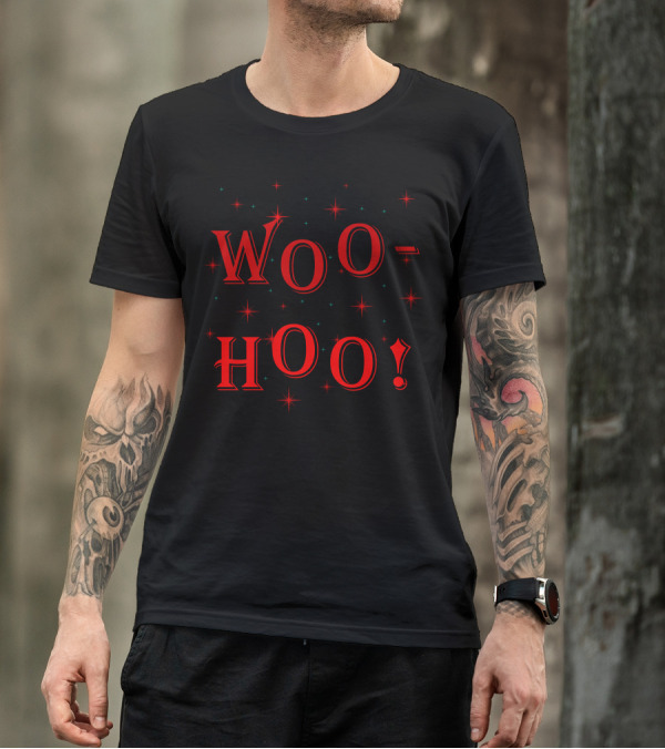 Woo Hoo Red Lettering With Star T-Shirt