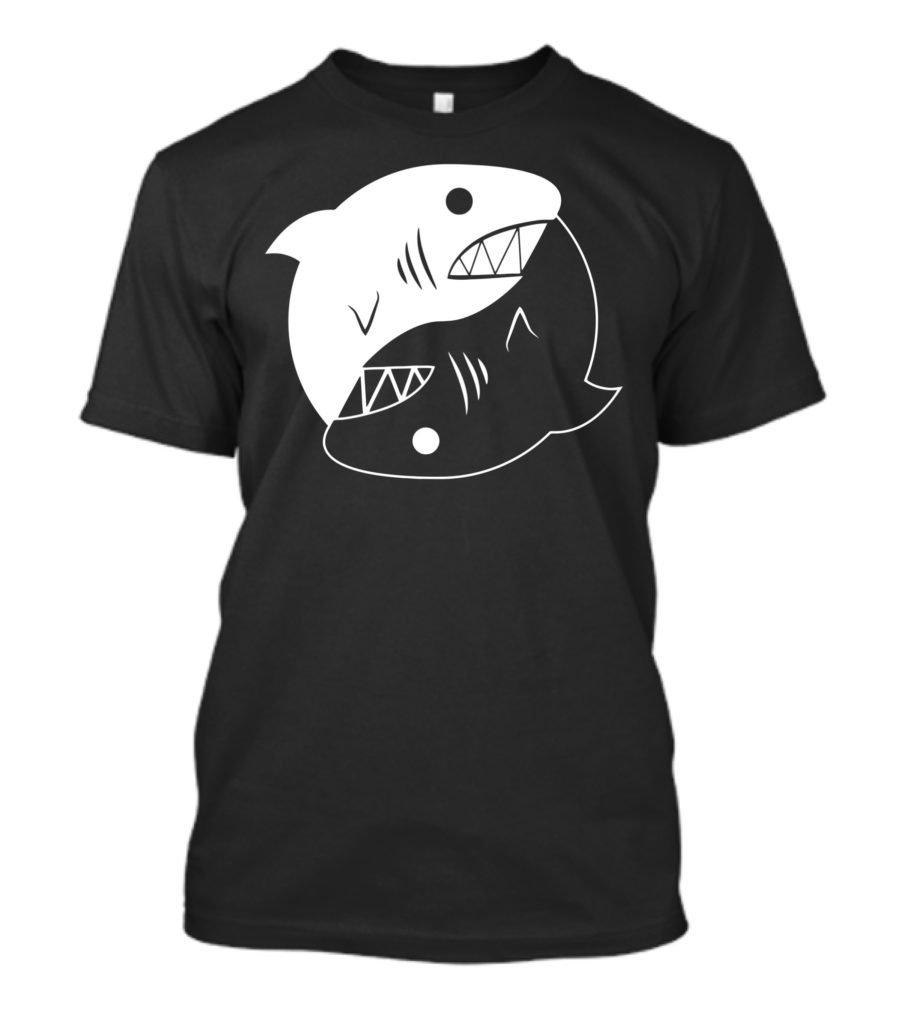 Yin Yang Shark Symbol Balanced Duality T-Shirt