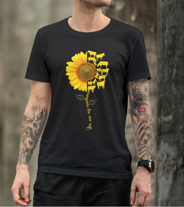 You Are My Sunshine Sunflower Cow T-Shirt