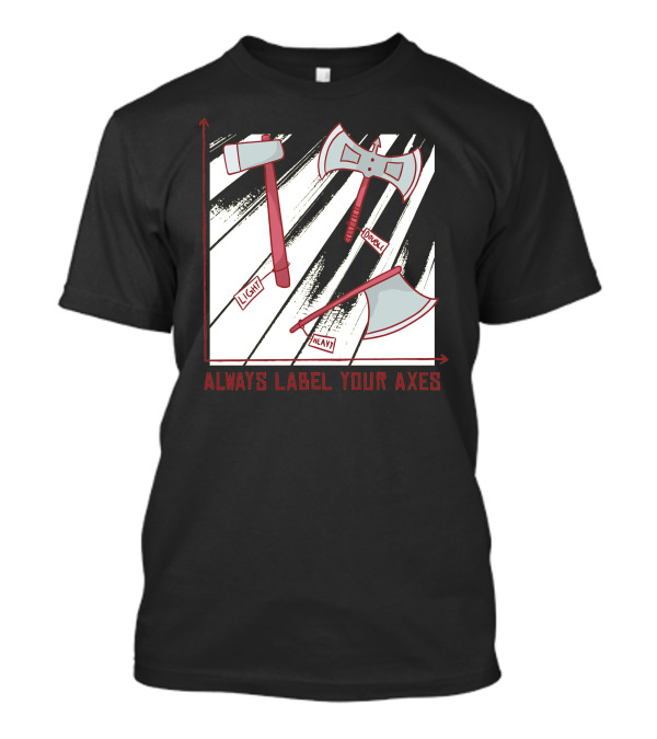 Always Label Your Axes Light Heavy Dual Graph Chart T-Shirt