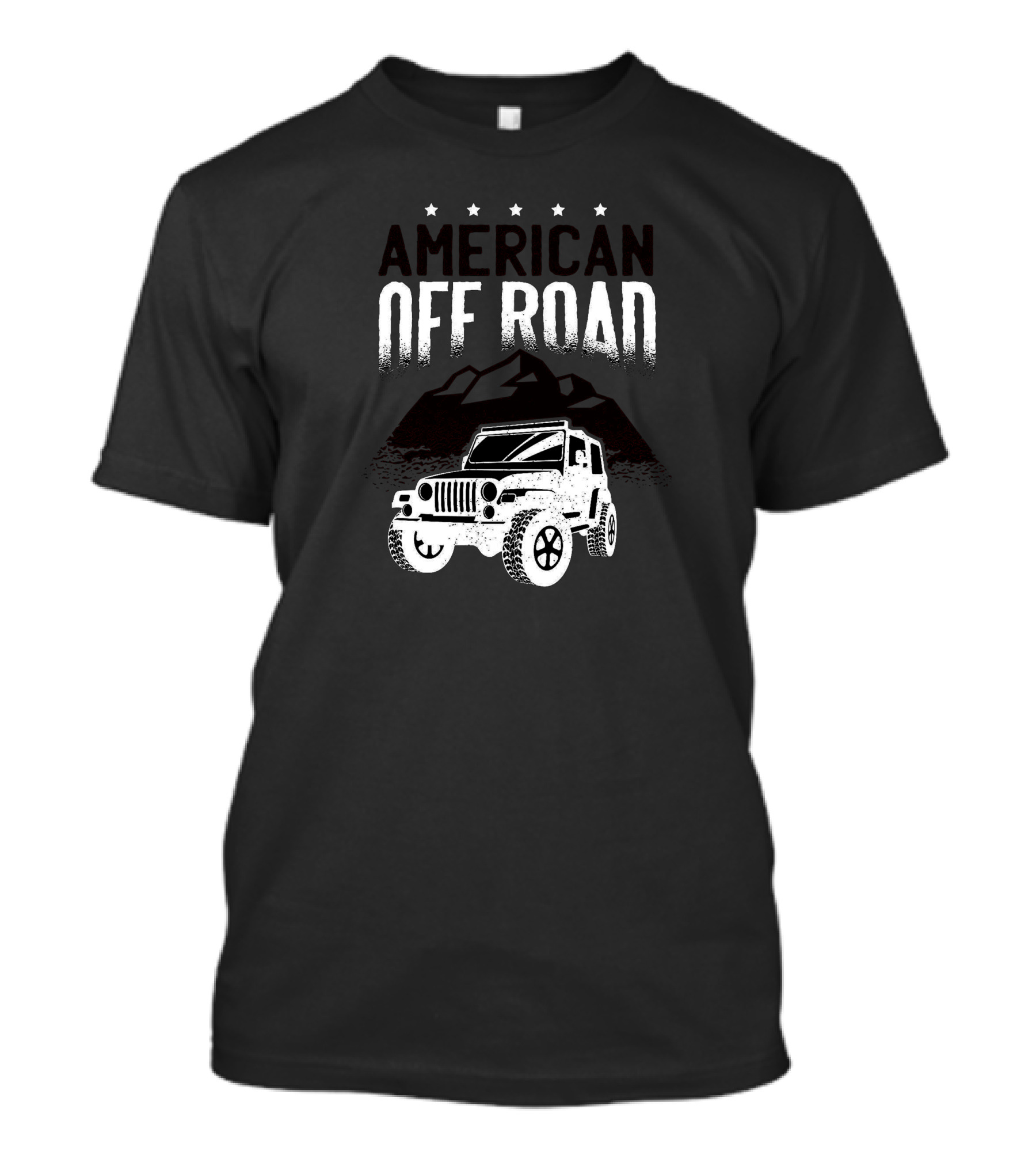 American Off Road Adventure With Stars And Jeep In Mountain Terrain T-Shirt