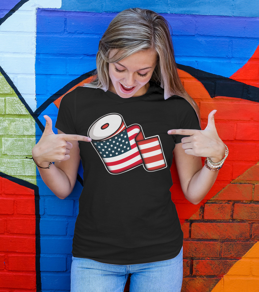 Stars And Stripes American Toilet Paper Roll T-Shirt