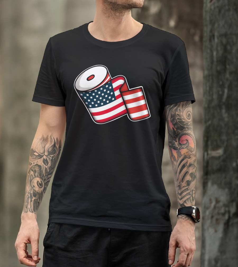Stars And Stripes American Toilet Paper Roll T-Shirt