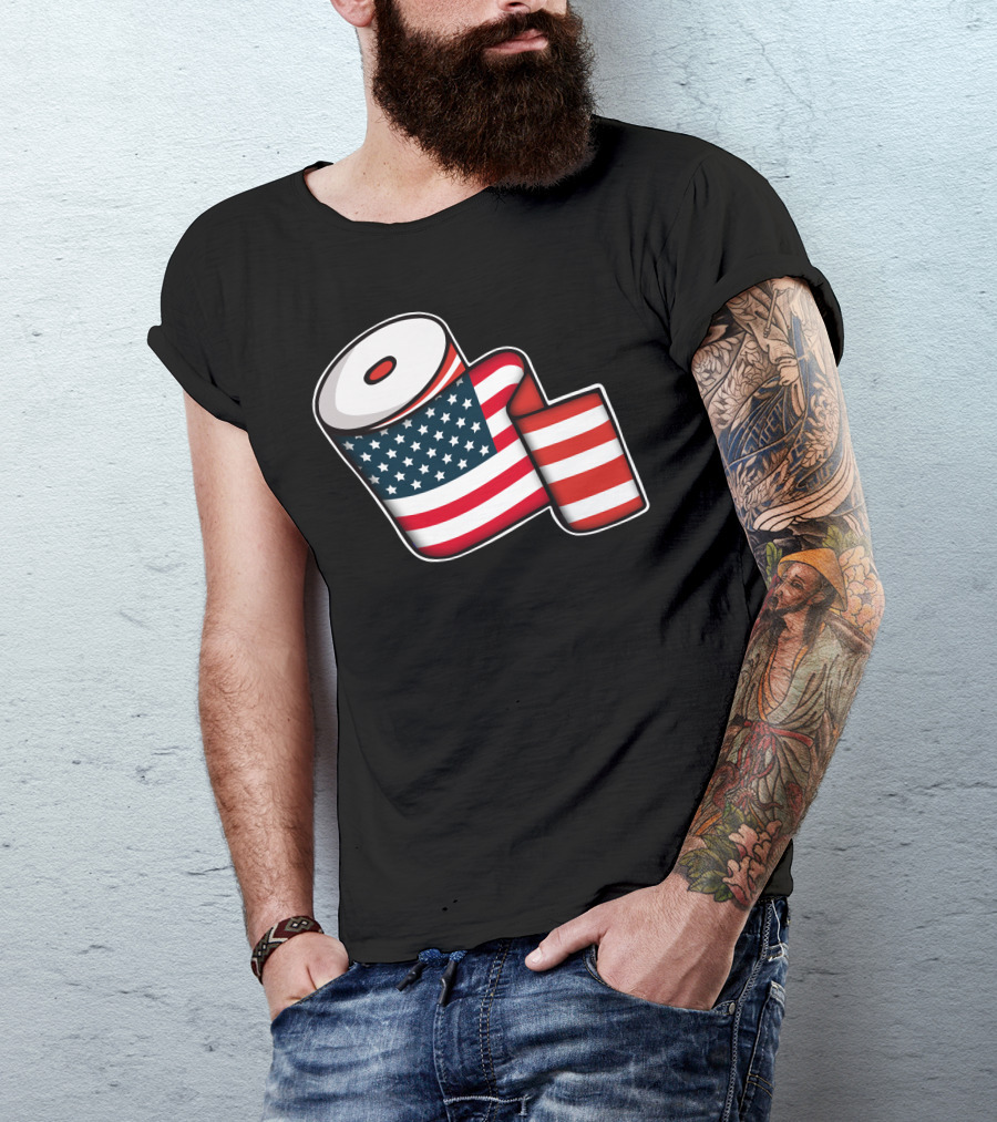 Stars And Stripes American Toilet Paper Roll T-Shirt