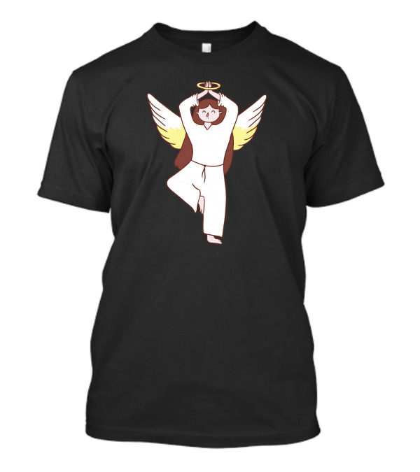 Angel Tree Pose Yoga With Halo And Wings T-Shirt