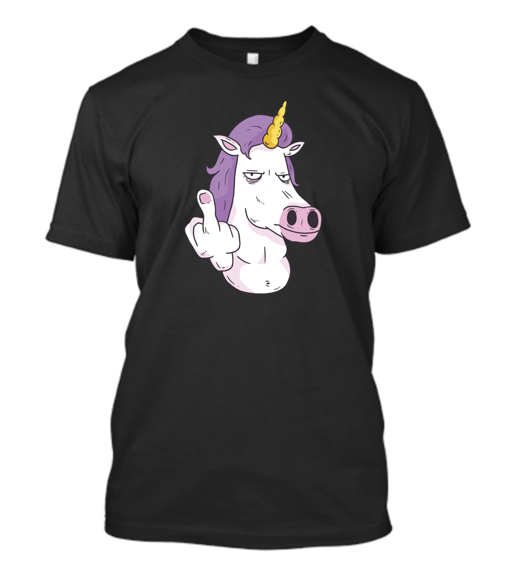 Angry Unicorn Middle Finger Gesture Iconic Attitude T-Shirt