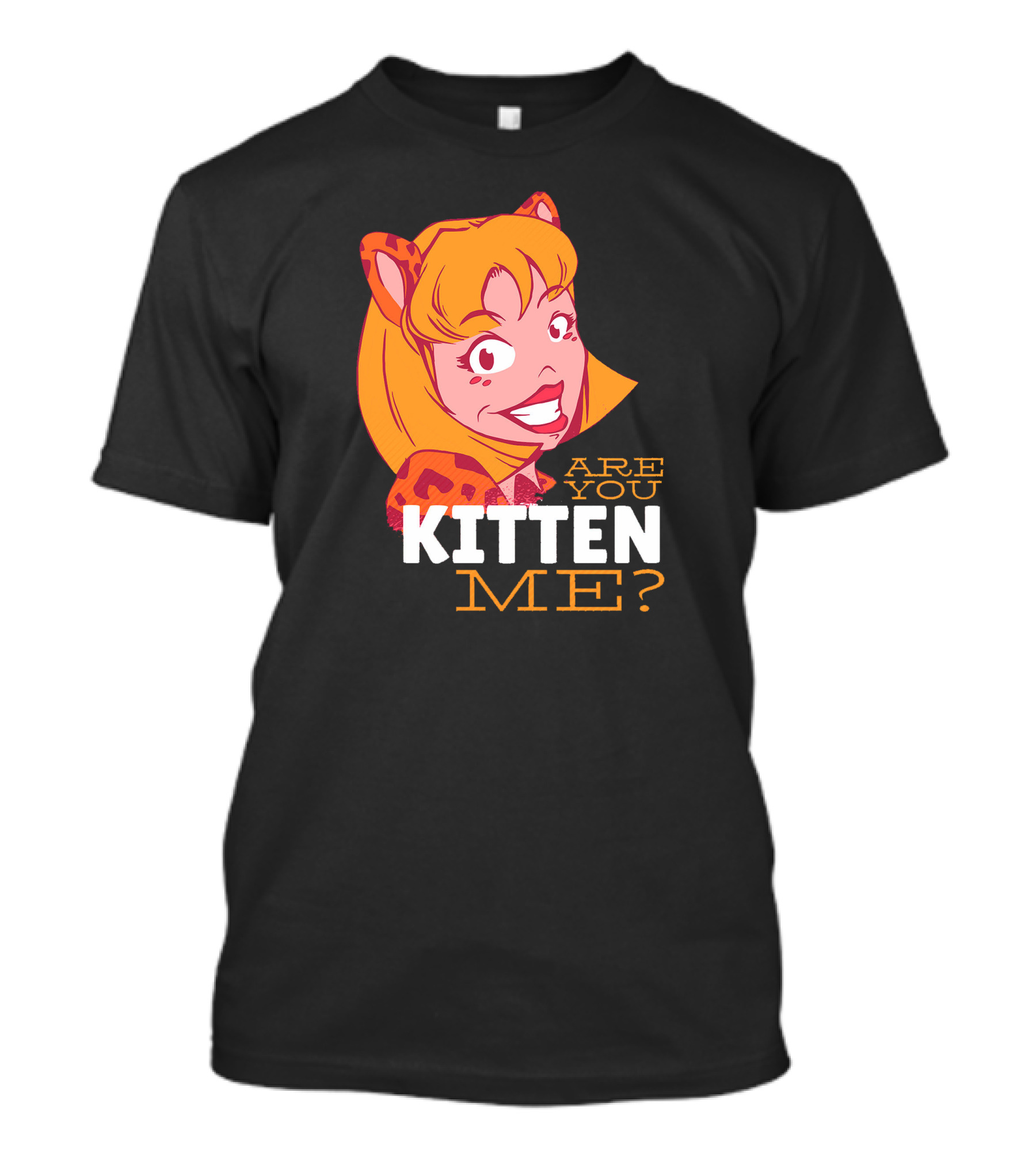 Are You Kitten Me Cartoon Character With Cat Ears And Spots T-Shirt