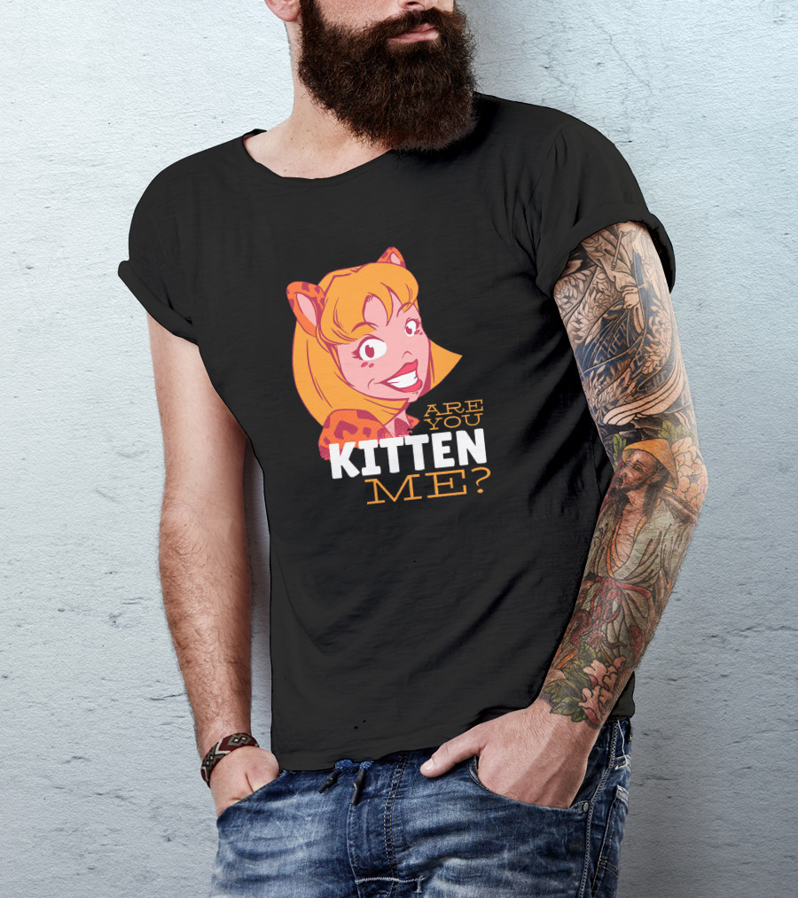 Are You Kitten Me Cartoon Character With Cat Ears And Spots T-Shirt