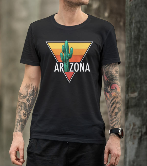 Arizona Cactus Triangle Sunset T-Shirt