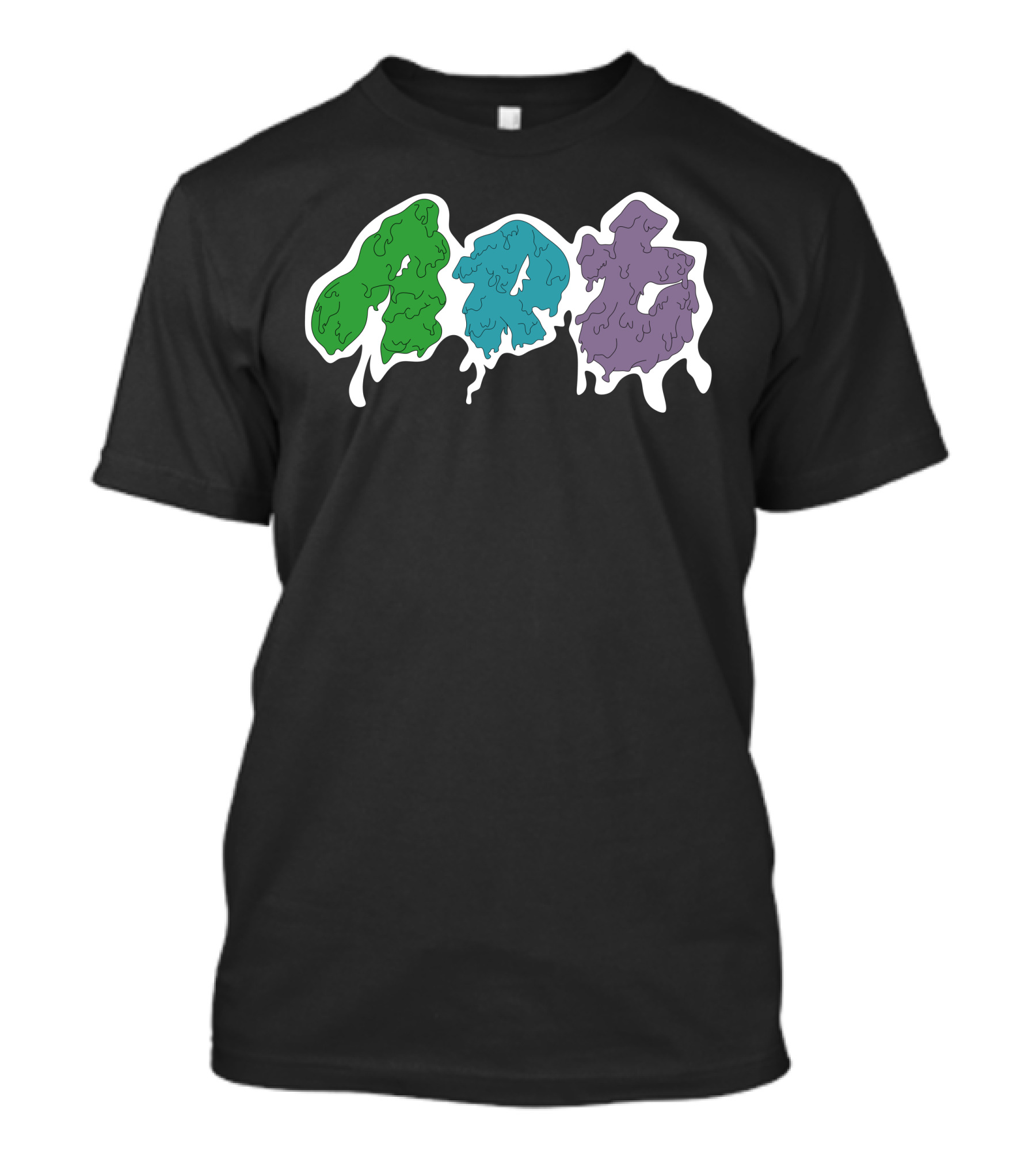 Art Gooey Green Blue Purple Melt White T-Shirt