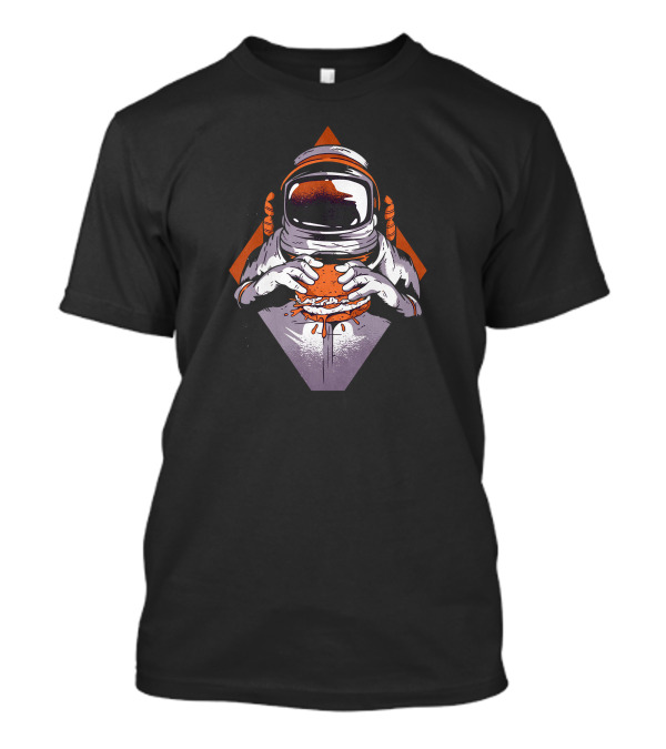 Astronaut Eating Juicy Burger In Space Gear T-Shirt