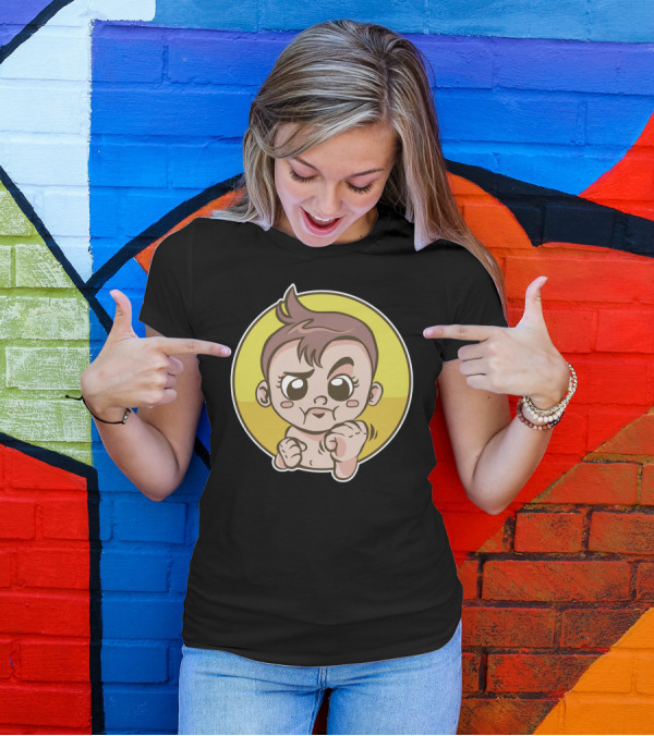 Baby Boxing Cartoon With Punching Fists T-Shirt