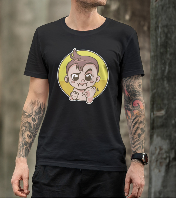 Baby Boxing Cartoon With Punching Fists T-Shirt
