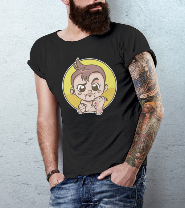 Baby Boxing Cartoon With Punching Fists T-Shirt