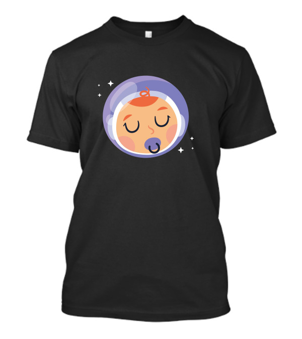 Baby Boy Sleeping Astronaut Helmet With Stars T-Shirt