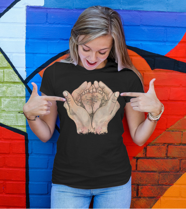 Baby Feet In Parental Hands T-Shirt