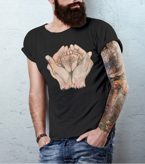 Baby Feet In Parental Hands T-Shirt