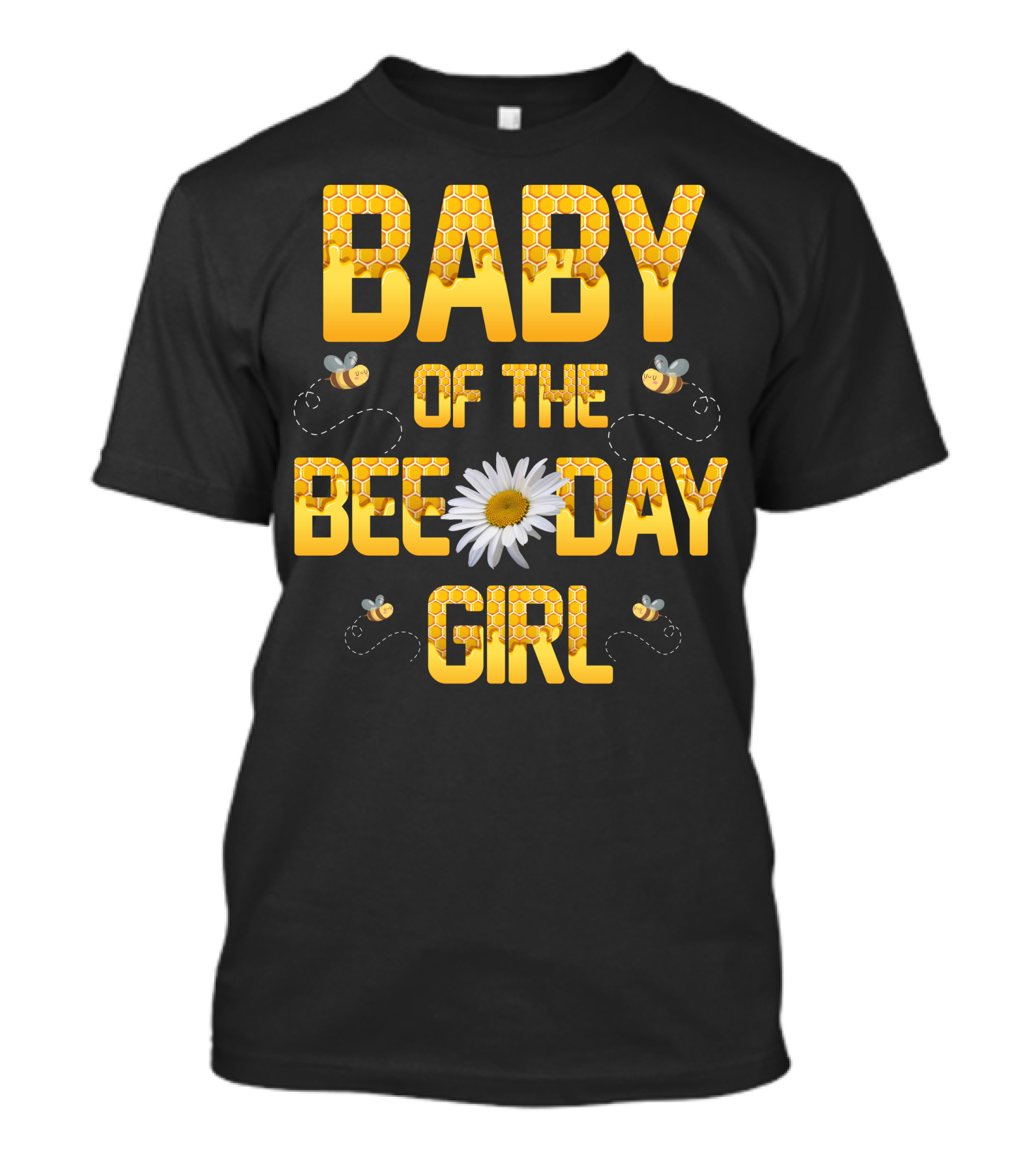 BABY OF THE BEE DAY GIRL Honeycomb Bees Daisy T-Shirt