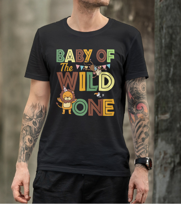 Baby Of The Wild One With Party Lion And Monkey T-Shirt