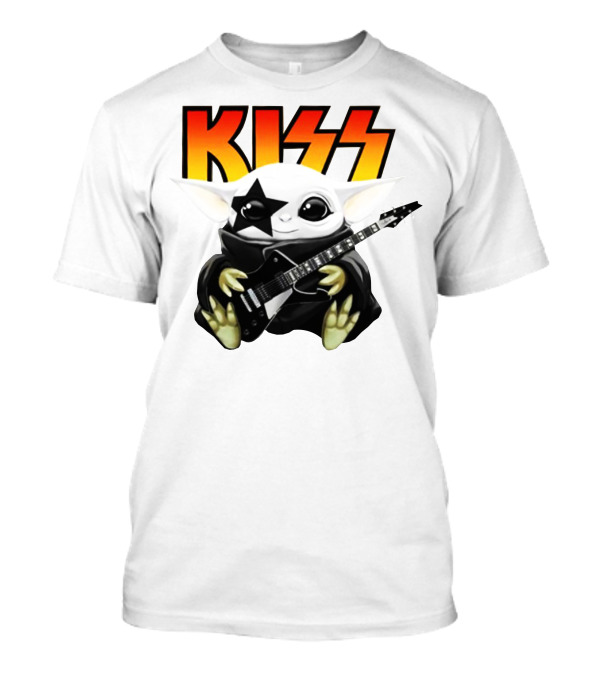 KISS Baby Yoda Star Makeup With Guitar T-Shirt