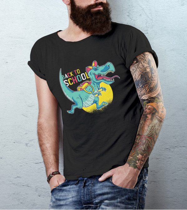Back To School Dinosaur Backpack And Cap T-Shirt