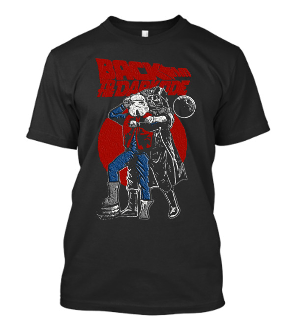 Back To The Darkside Vader Stormtrooper Mashup With Red Moon Backdrop T-Shirt