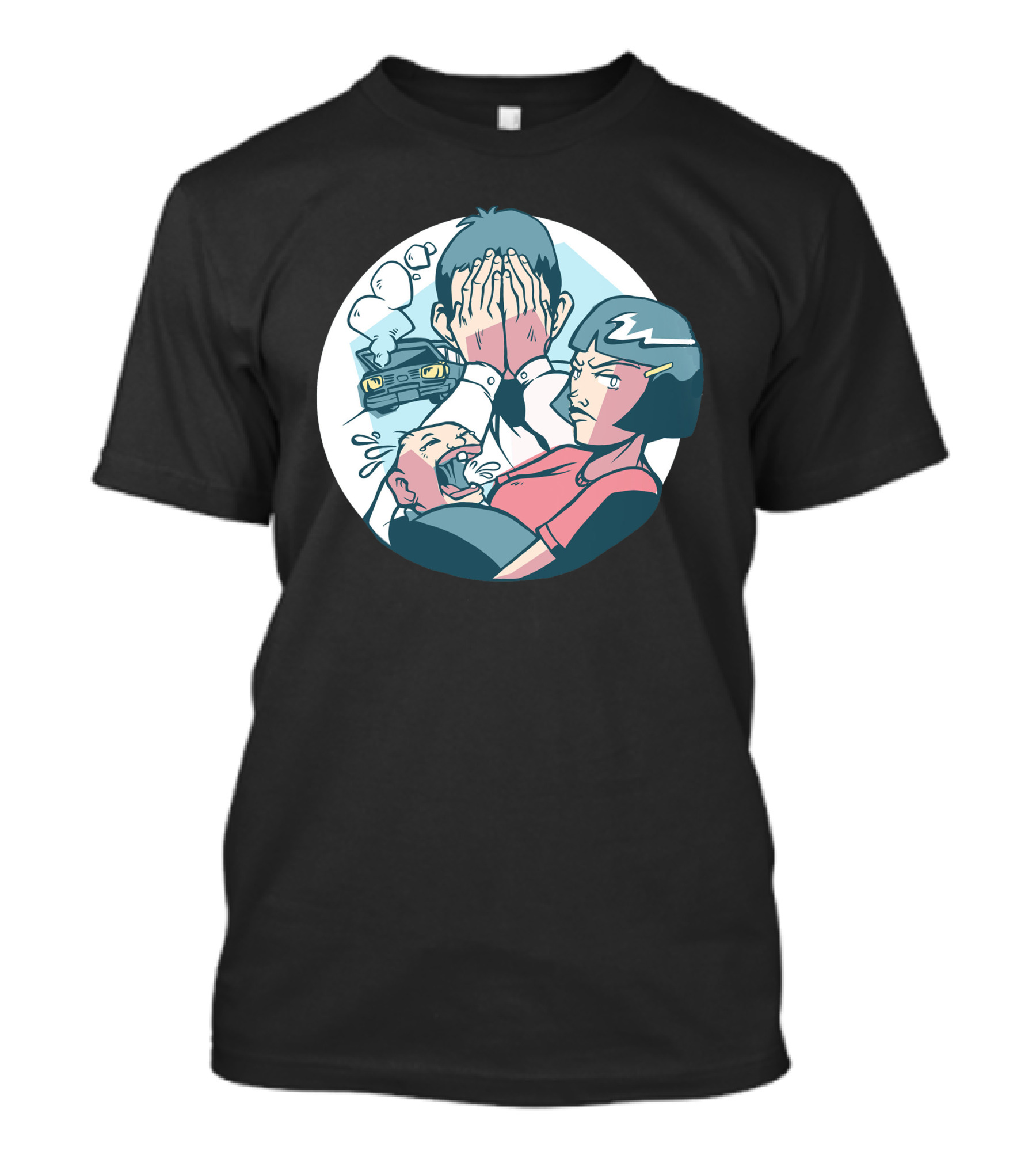 Bad Family Retro Anime Car Chaos Drama T-Shirt