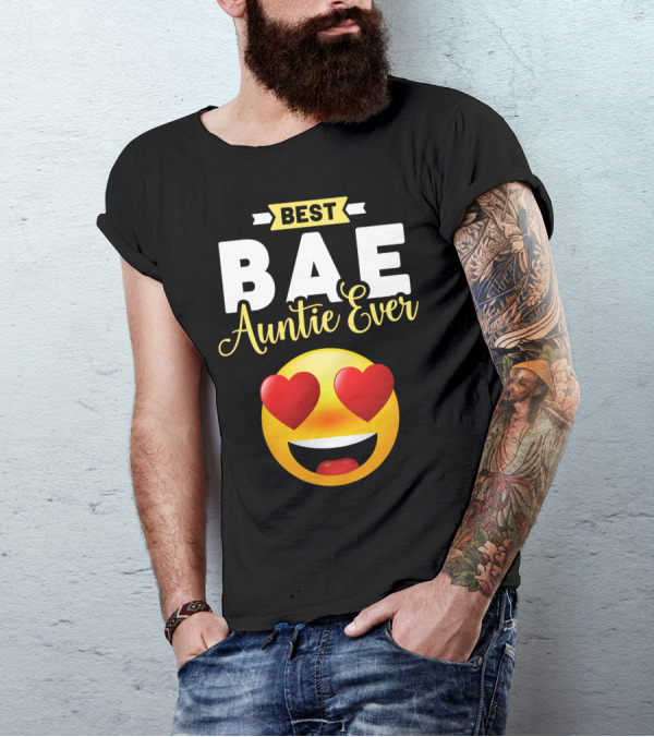 BEST BAE Auntie Ever Heart Emoji T-Shirt