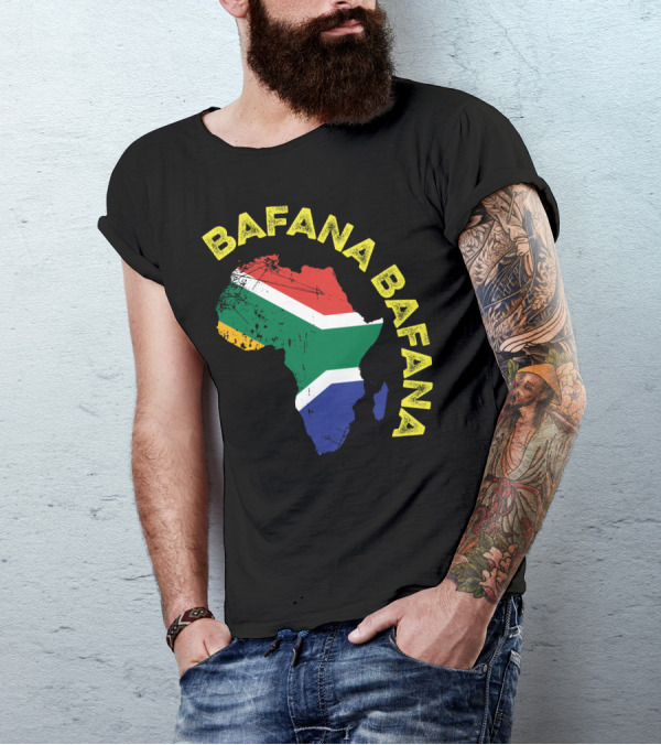 Bafana Bafana South Africa Flag Africa Map T-Shirt
