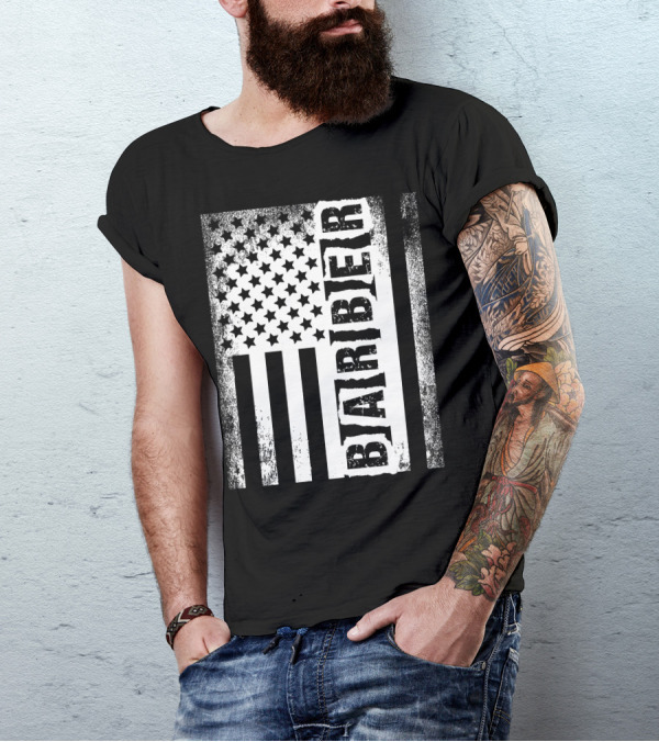 Barber American Flag T-Shirt