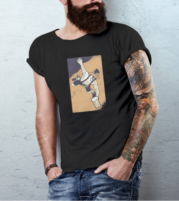 Bavarian Climbing Lederhosen Character With Beer Mug Bavarian T-Shirt