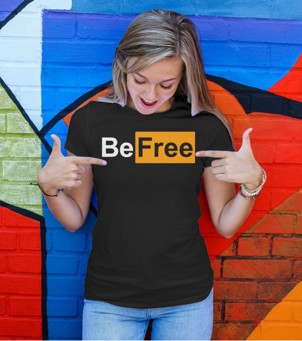Be Free Bold Minimalist Style Block Text T-Shirt