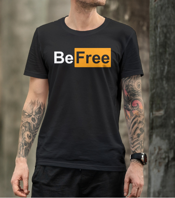 Be Free Bold Minimalist Style Block Text T-Shirt