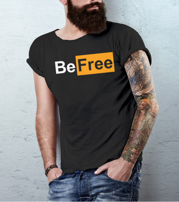 Be Free Bold Minimalist Style Block Text T-Shirt