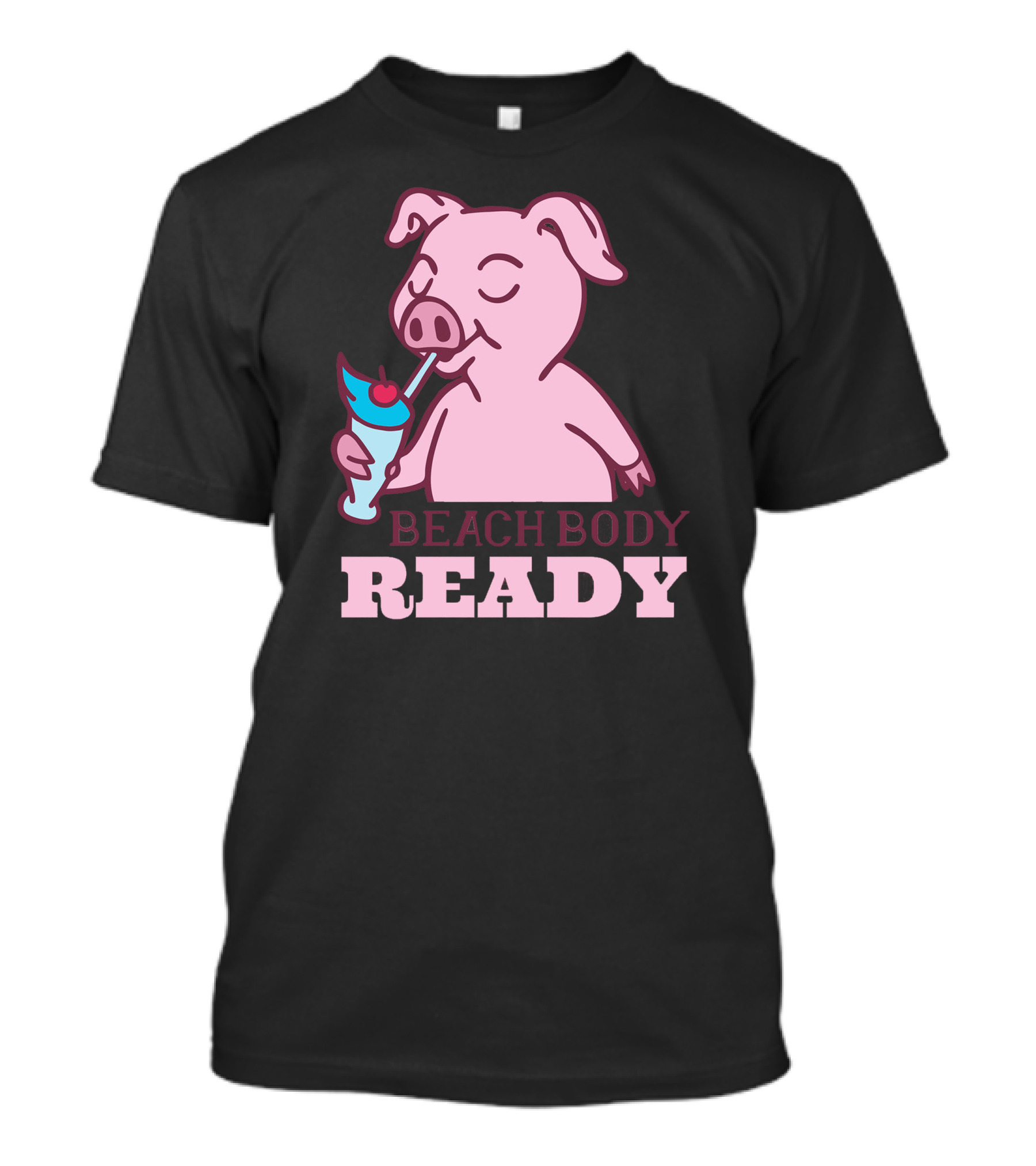 BEACH BODY READY Pig With Cocktail T-Shirt