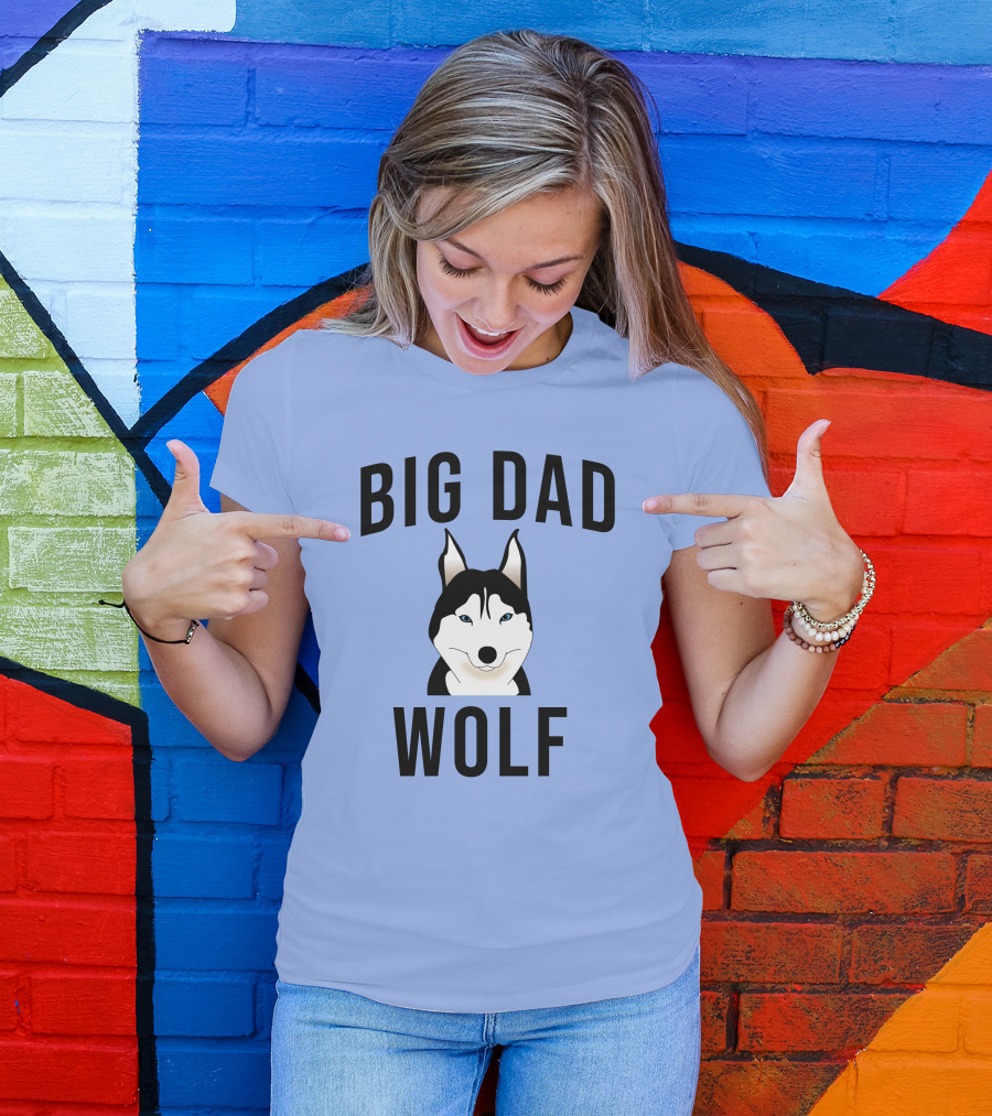 BIG DAD WOLF Husky Face T-Shirt