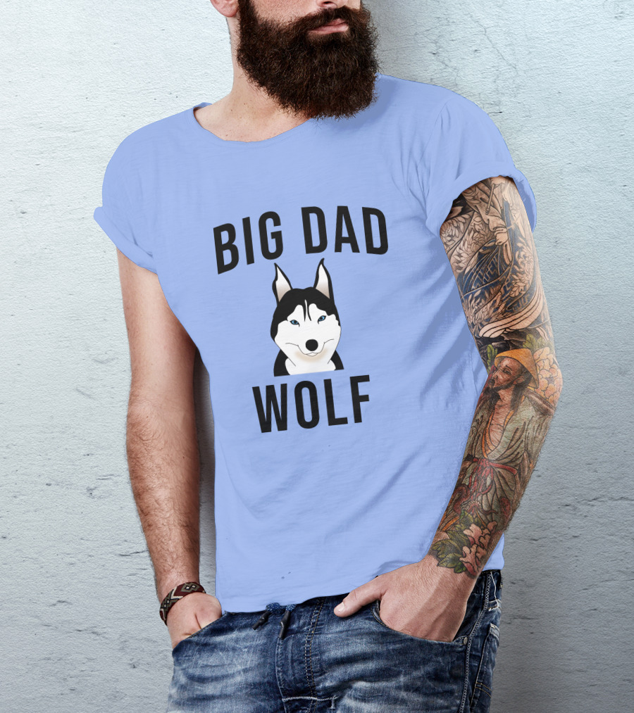 BIG DAD WOLF Husky Face T-Shirt