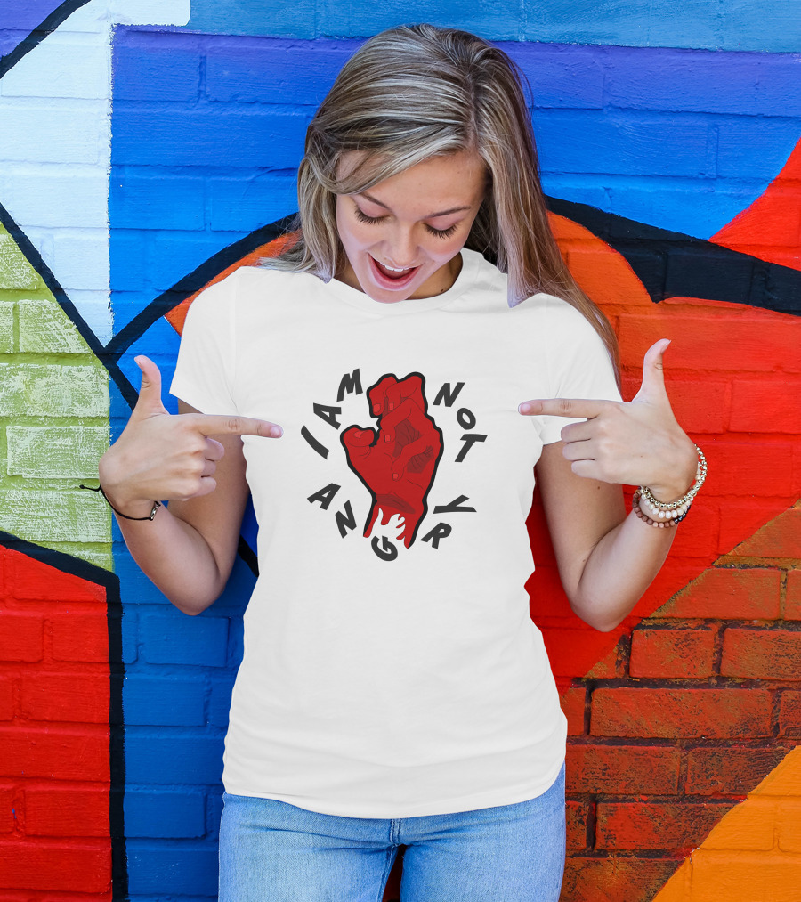 I Am Not Angry Red Hand Gesture T-Shirt