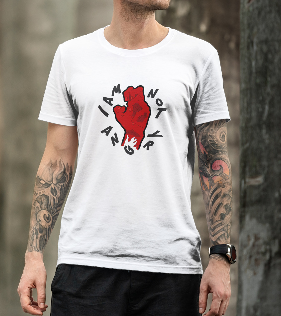 I Am Not Angry Red Hand Gesture T-Shirt