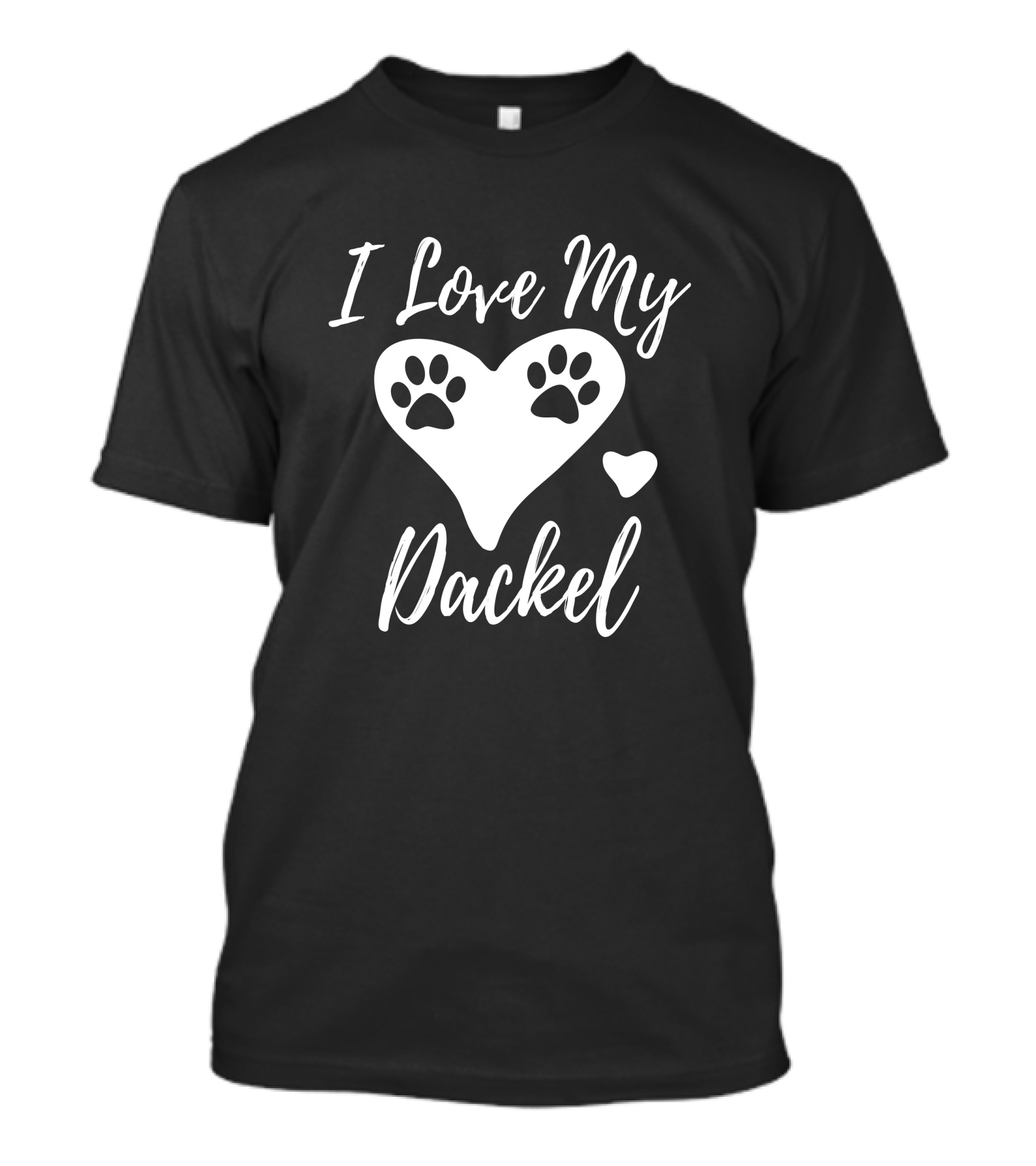 I Love My Dackel Heart Paw Prints T-Shirt